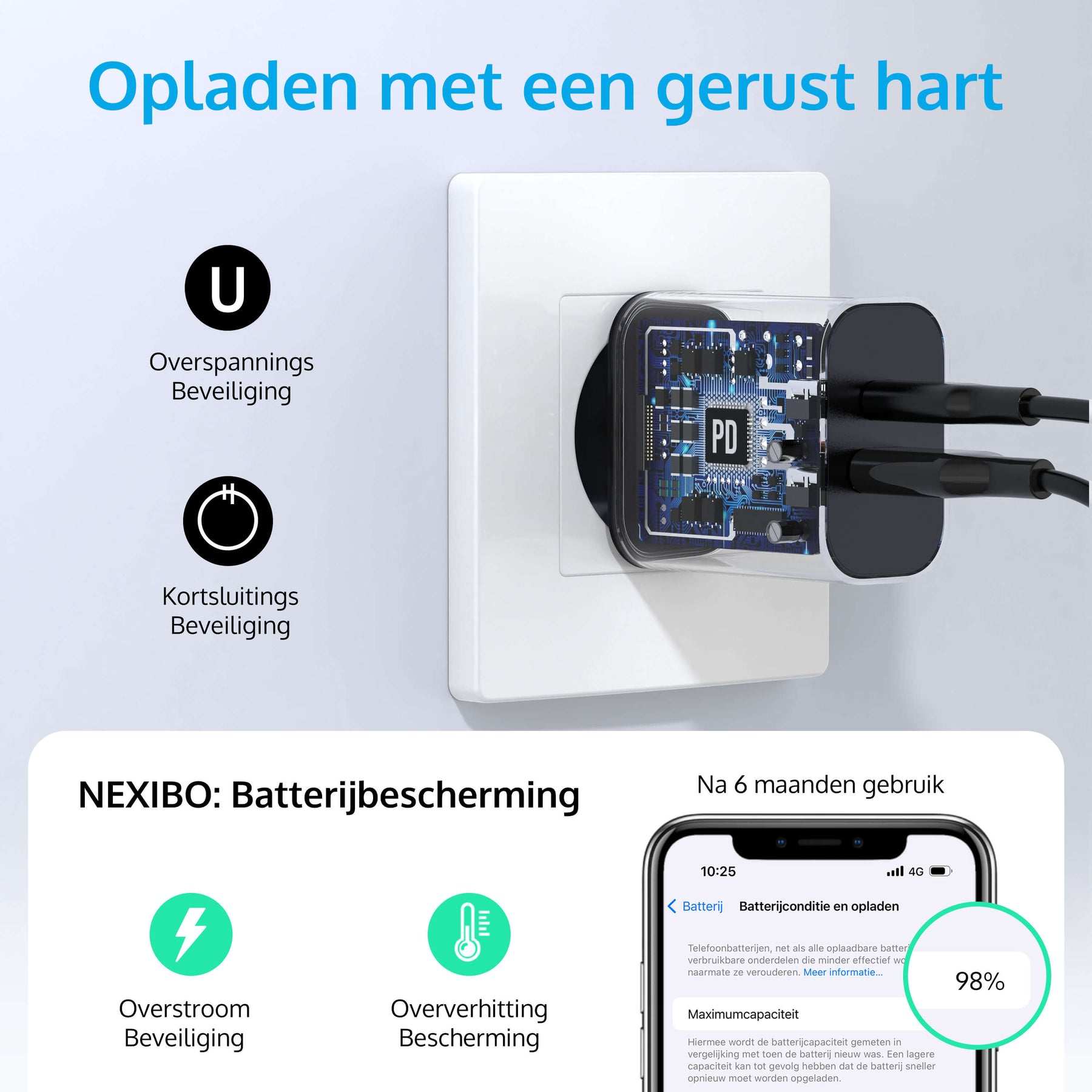 usb c adapter batterijbescherming